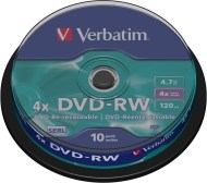 Verbatim 43552 DVD-RW 4.7GB 10ks - cena, porovnanie