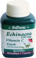 MedPharma Echinacea 100mg Vitamín C Zinok 67tbl - cena, porovnanie