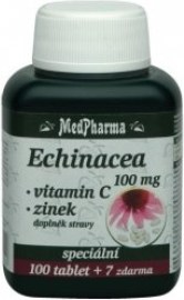 MedPharma Echinacea 100mg Vitamín C Zinok 107tbl