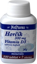 MedPharma Horčík 300mg + Vitamín D3 107tbl