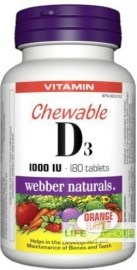 Webber Naturals Vitamín D3 1000 IU 180tbl