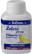 MedPharma Železo 20mg + Vitamín C 107tbl - cena, porovnanie