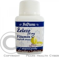 MedPharma Železo 20mg + Vitamín C 37tbl - cena, porovnanie