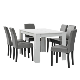 En Casa Elegantný dubový jedálenský stôl HTFU-1404 - 140 x 90 cm - so 6 stoličkami HTMY-9701