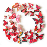 Veselá Stena Farebné 3D Motýliky Červené - cena, porovnanie