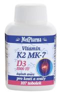 MedPharma Vitamín K2 MK-7 + D3 1000IU 107tbl - cena, porovnanie