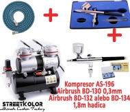 Fengda 2x Airbrush pištoľ a airbrush kompresor AS-196 - cena, porovnanie