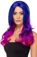 Fever Ombre Wig Wavy Long Blue & Pink 48906