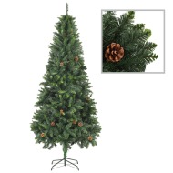 vidaXL Umelý vianočný stromček s borovicovými šiškami zelený 210cm - cena, porovnanie