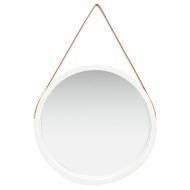vidaXL Nástenné zrkadlo s popruhom biele 60 cm - cena, porovnanie