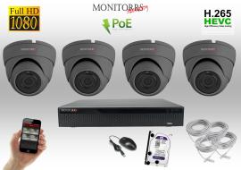 Monitorrs Security IP 4 kamerový set 2 Mpix GDome