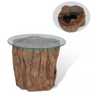vidaXL Konferenčný stolík, teakové drevo a sklo, 50x40 cm - cena, porovnanie