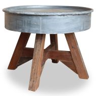 vidaXL Konferenčný stolík z recyklovaného dreva, 60x45 cm, strieborný - cena, porovnanie