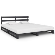 vidaXL Paletový posteľný rám sivý 200x200 cm masívne borovicové drevo - cena, porovnanie