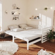 vidaXL Rozkladacia denná posteľ biela borovicový masív 2x(90x200) cm - cena, porovnanie