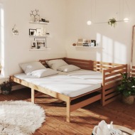 vidaXL Rozkladacia denná posteľ medovo-hnedá borovica 2x(90x200) cm - cena, porovnanie