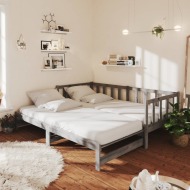 vidaXL Rozkladacia denná posteľ sivá borovicový masív 2x(90x200) cm - cena, porovnanie
