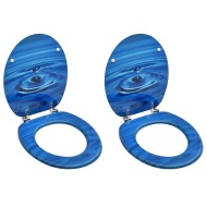vidaXL WC sedadlá s poklopom 2 ks MDF modré dizajn s kvapkami - cena, porovnanie