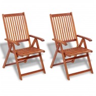 vidaXL Skladacie záhradné stoličky 2 ks, akáciový masív, hnedé - cena, porovnanie