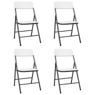 vidaXL Skladacie záhradné stoličky 4 ks HDPE biele - cena, porovnanie