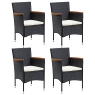 vidaXL Záhradné jedálenské stoličky 4 ks polyratanové čierne - cena, porovnanie