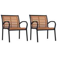 vidaXL Záhradné stoličky 2 ks čierne a hnedé oceľové a WPC - cena, porovnanie