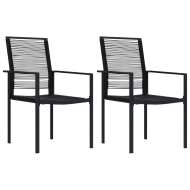 vidaXL Záhradné stoličky 2 ks čierne PVC ratan - cena, porovnanie