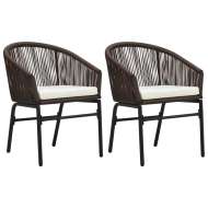vidaXL Záhradné stoličky 2 ks hnedé PVC ratanové - cena, porovnanie