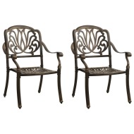 vidaXL Záhradné stoličky 2 ks odlievaný hliník bronzové - cena, porovnanie