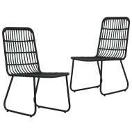vidaXL Záhradné stoličky 2 ks polyratan čierne - cena, porovnanie