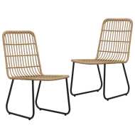 vidaXL Záhradné stoličky 2 ks, polyratan, dubová farba - cena, porovnanie