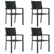 vidaXL Záhradné stoličky 4 ks čierne plastové ratanový vzhľad - cena, porovnanie