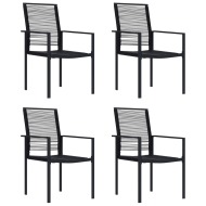vidaXL Záhradné stoličky 4 ks čierne PVC ratan - cena, porovnanie