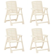 vidaXL Záhradné stoličky 4 ks plastové biele - cena, porovnanie