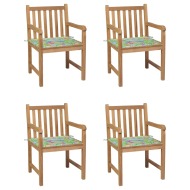 vidaXL Záhradné stoličky 4 ks s listovými podložkami teakový masív - cena, porovnanie