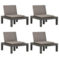 vidaXL Záhradné stoličky s podložkami 4 ks plast antracitové - cena, porovnanie