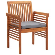 vidaXL Záhradná jedálenská stolička s vankúšom akáciový masív - cena, porovnanie