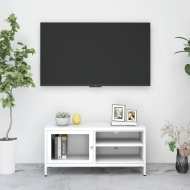 vidaXL TV skrinka biela 90x30x44 cm oceľ a sklo - cena, porovnanie