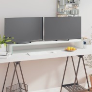 vidaXL TV stojan/stojan pod monitor zo skla, biely, 120x30x13 cm - cena, porovnanie