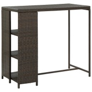 vidaXL Barový stolík s úložným regálom hnedý 120x60x110 cm polyratan - cena, porovnanie