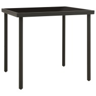 vidaXL Vonkajší jedálenský stôl antracitový 80x80x72 cm sklo a oceľ - cena, porovnanie