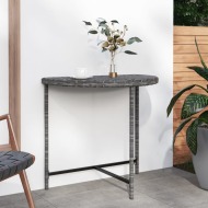 vidaXL Záhradný stôl sivý 80x50x75 cm polyratan - cena, porovnanie
