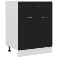 vidaXL Spodná skrinka+zásuvka, čierna 60x46x81,5cm, drevotrieska - cena, porovnanie