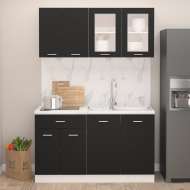 vidaXL 4-dielna súprava kuchynských skriniek čierna drevotrieska - cena, porovnanie