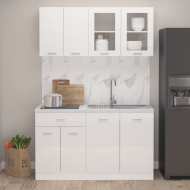 vidaXL 4-dielna súprava kuchynských skriniek lesklá biela drevotrieska - cena, porovnanie