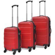 vidaXL Sada troch červených cestovných kufrov na kolieskach
