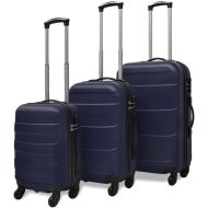 vidaXL Sada troch modrých cestovných kufrov na kolieskach