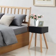 vidaXL Čierne nočné stolíky, 2 ks, masívne borovicové drevo, 40x30x61 cm - cena, porovnanie