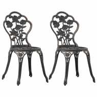vidaXL Bistro stoličky 2 ks, bronzové, odlievaný hliník - cena, porovnanie