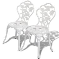 vidaXL Bistro stoličky 2 ks, odlievaný hliník, biele - cena, porovnanie